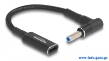 DELOCK καλώδιο τροφοδοσίας 60031, USB-C σε HP 4.5x3.0mm, 15cm, μαύρο