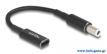 DELOCK καλώδιο τροφοδοσίας 60037, USB-C σε Dell 7.4x5.0mm, 15cm, μαύρο