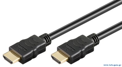 GOOBAY καλώδιο HDMI 2.0 61158 με Ethernet, 4K/60Hz, 18 Gbps, 1.5m, μαύρο