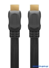 GOOBAY καλώδιο HDMI 2.0 με Ethernet 61278, flat, 18Gbit/s, 4K, 1.5m, μαύρο
