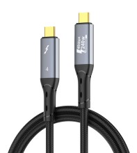 LDNIO καλώδιο USB-C TC-11c, 240W, 40Gbps, 8K/60Hz, 1m, μαύρο