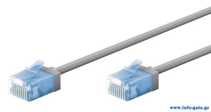 GOOBAY καλώδιο δικτύου 74224, CAT 6A U/UTP, ultra slim, copper, 500MHz, 3m, γκρι