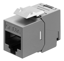 GOOBAY Keystone module RJ45 77942, CAT 6A STP, slim & short, toolfree, ασημί