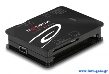 DELOCK card reader 91007 για Micro SD/SD/CF/MS/xD/M2, μαύρο