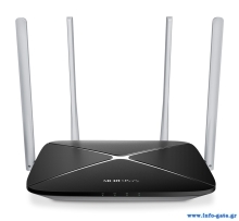 MERCUSYS Gigabit Router AC12, Wi-Fi 1200Mbps AC1200, Dual Band, Ver. 2.0
