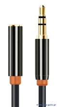 CABLETIME καλώδιο προέκτασης ήχου 3.5mm CT-AV311-P11FG, gold plated, 3m, μαύρο