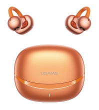 USAMS earphones με θήκη φόρτισης Echo R03, OWS, Φ11mm, 40/300mAh, πορτοκαλί