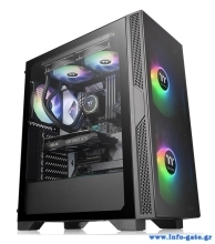 THERMALTAKE PC case mid tower Versa T25 TG, 416x210x480mm, 1x fan, μαύρο