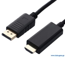 POWERTECH καλώδιο DisplayPort σε HDMI CAB-DP070, 1080p, 1.5m, μαύρο