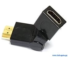POWERTECH αντάπτορας HDMI CAB-H026, περιστρεφόμενος, μαύρος