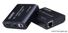 POWERTECH HDMI video extender CAB-H195 μέσω καλωδίου RJ45, 4K/30Hz, με loop, έως 120m
