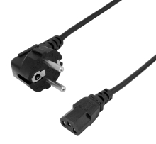 POWERTECH καλώδιο τροφοδοσίας CAB-P045, 3x 0.75mm², copper, 2m, μαύρο
