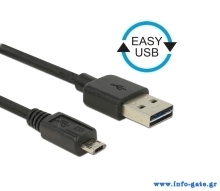 POWERTECH καλώδιο USB σε USB Micro CAB-U062, Easy USB, 2m, μαύρο