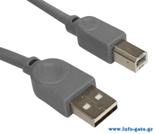 POWERTECH καλώδιο USB 2.0 σε USB Type Β CAB-U144, copper, 1.5m, γκρι