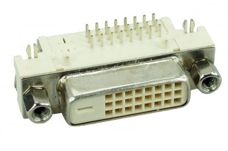 DVI Connector - DVI 24+1, Nickel,  White
