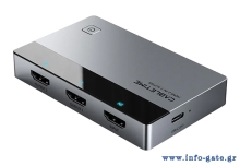 CABLETIME HDMI splitter CT-HSP4K2-AG, 1 σε 2, 4K/60Hz, uni-directional, γκρι