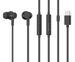 CELEBRAT earphones με μικρόφωνο G40, USB-C σύνδεση, 10mm, 1.2m, μαύρα