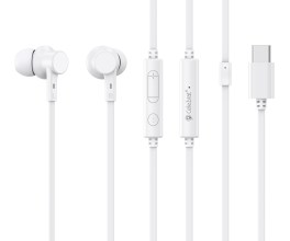 CELEBRAT earphones με μικρόφωνο G40, USB-C σύνδεση, 10mm, 1.2m, λευκά
