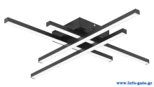 POWERTECH LED φωτιστικό οροφής HLL-0111, 50W, 4500K, 9x60x60cm, μαύρο