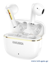 KAKUSIGA earphones με θήκη φόρτισης KSC-1482, True Wireless, 15mm, 35/300mAh, λευκά
