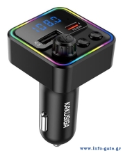 KAKUSIGA FM transmitter & φορτιστής KSC-1982, USB/USB-C, 55W, Bluetooth, μαύρο