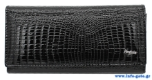 HENGHUANG γυναικείο πορτοφόλι LBAG-0007, δερμάτινο, μαύρο