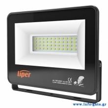 LIPER LED προβολέας LPFL-20BS01 20W, 4000K, 1650lm, IP66, 220V, μαύρος