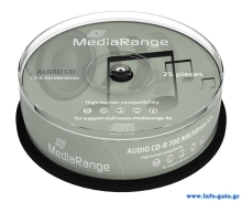 MEDIARANGE AUDIO CD-R 12x 700MB/80min, cake box, 25τμχ