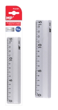 MP μεταλλικός χάρακας PA001, 15cm, ασημί