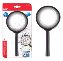 MP μεγεθυντικός φακός PA173, x3, 90mm, πλαστικός με γυάλινο φακό, μαύρος