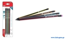 MP ξύλινο μολύβι με γόμα PE332, τρίγωνο, HB, 4τμχ