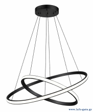 POWERTECH LED φωτιστικό οροφής PT-1529, 60W, 4000K, Φ80x120cm, μαύρο