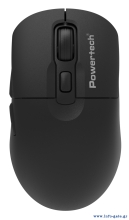 POWERTECH ασύρματο ποντίκι PT-1543, 2.4GHz & Bluetooth, έως 2400DPI, αθόρυβο, μαύρο