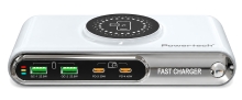 POWERTECH σταθμός φόρτισης PT-1624, 2x USB/2x USB-C/wireless, 72W, λευκός
