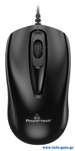 POWERTECH ενσύρματο ποντίκι PT-932, οπτικό, 1000DPI, μαύρο