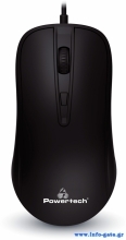 POWERTECH ενσύρματο ποντίκι PT-970, οπτικό, 1600DPI, μαύρο