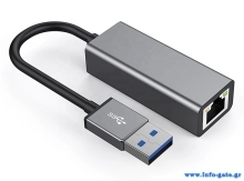 POWERTECH αντάπτορας USB σε RJ45 PTH-081, 10/100/1000Mbps, γκρι