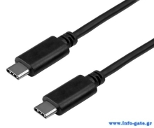 POWERTECH καλώδιο USB-C PTH-086, 100W, 480Mbps, E-mark, 0.5m, μαύρο