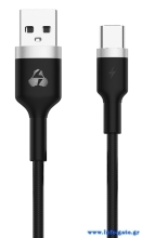 POWERTECH καλώδιο USB σε USB-C metal PTR-0096, 15W 3A, 1m, μαύρο