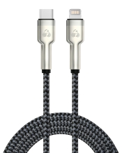 POWERTECH καλώδιο Lightning σε USB-C PTR-0200, PD 27W, 480Mbps, 1m, μαύρο/γκρι