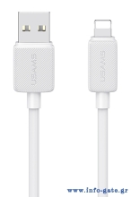 USAMS καλώδιο Lightning σε USB US-SJ694, 2.4A, 480Mbps, 2m, λευκό