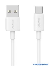 USAMS καλώδιο USB-C σε USB US-SJ708, 3A, 480Mbps, 1m, λευκό