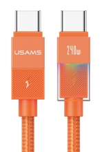 USAMS καλώδιο USB-C SJ775, 240W, 480Mbps, 1.2m, πορτοκαλί