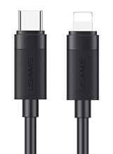 USAMS καλώδιο Lightning σε USB-C SJ781, 30W, 480Mbps, 1m, μαύρο