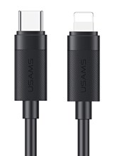 USAMS καλώδιο Lightning σε USB-C SJ781, 30W, 480Mbps, 1m, μαύρο