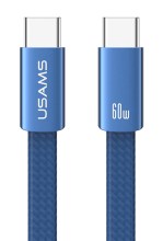USAMS καλώδιο USB-C SJ783, 60W, 480Mbps, flat, 1.2m, μπλε