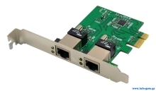 POWERTECH κάρτα επέκτασης PCIe σε 2x RJ45 GbE ST7244, RTL8111H&ASM1182e