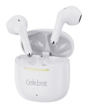 CELEBRAT earphones με θήκη φόρτισης W79, True Wireless, 13mm, 30/300mAh, λευκά