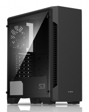 ZALMAN PC case S3, mid tower, 412x189x451mm, 1x fan, διάφανο πλαϊνό